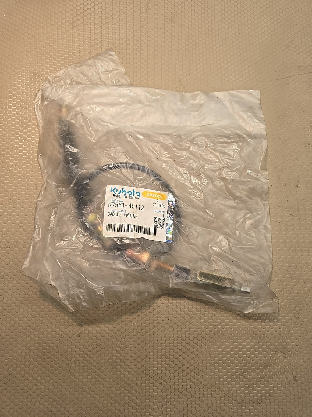 Kubota OEM K7561-45112  RTV 900 Engine Cable Genuine NEW
