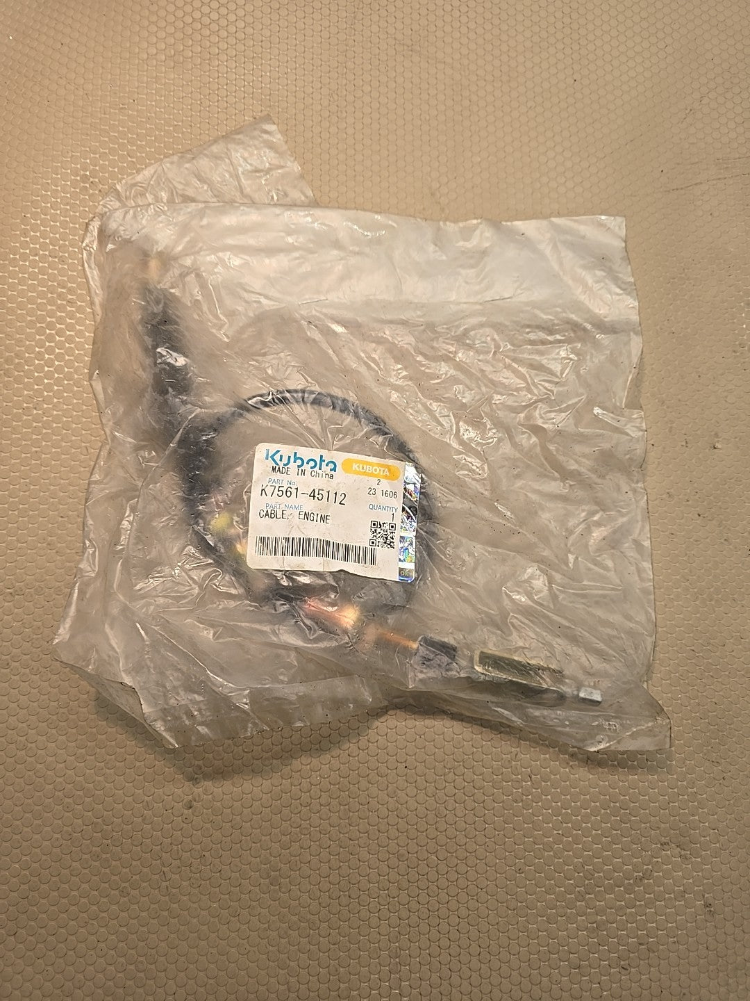 Kubota OEM K7561-45112  RTV 900 Engine Cable Genuine NEW