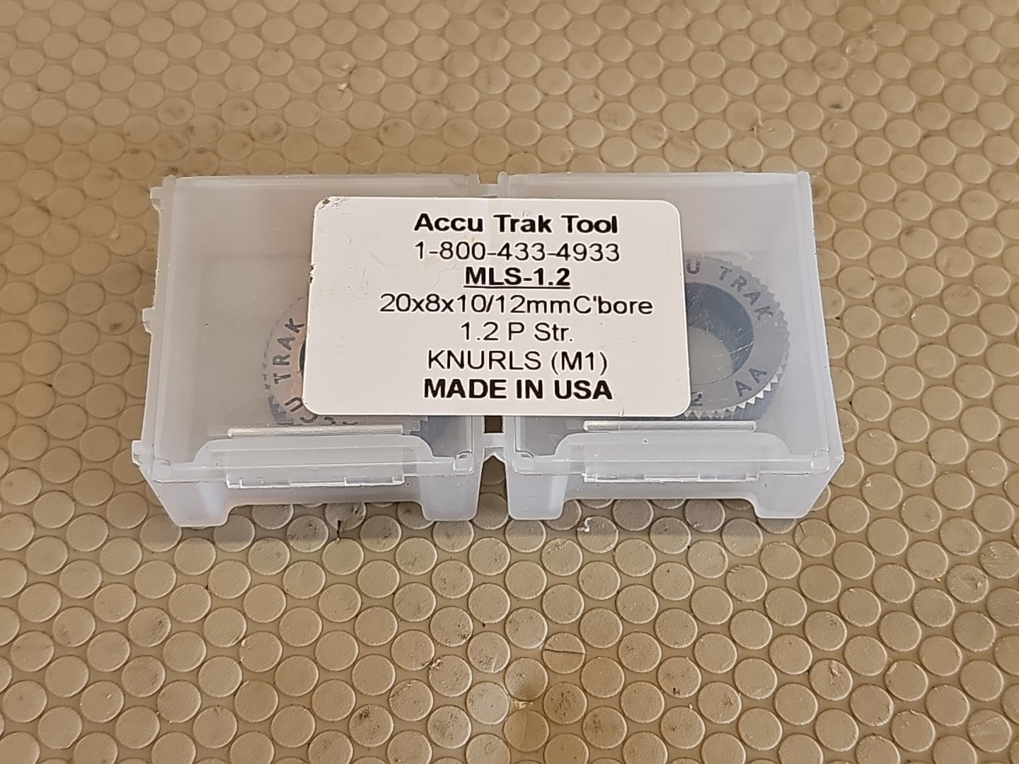  Accu Trak MLS-1.2 20X8X10/12MM C'bore Spiral Tooth Knurl Wheels, USA