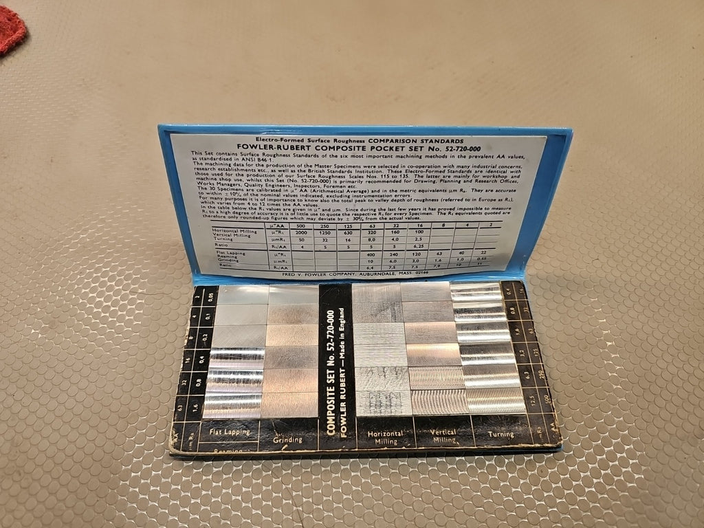 Fowler 52-720-000 Surface Roughness Standards Complete Scale Set Pocket Sized