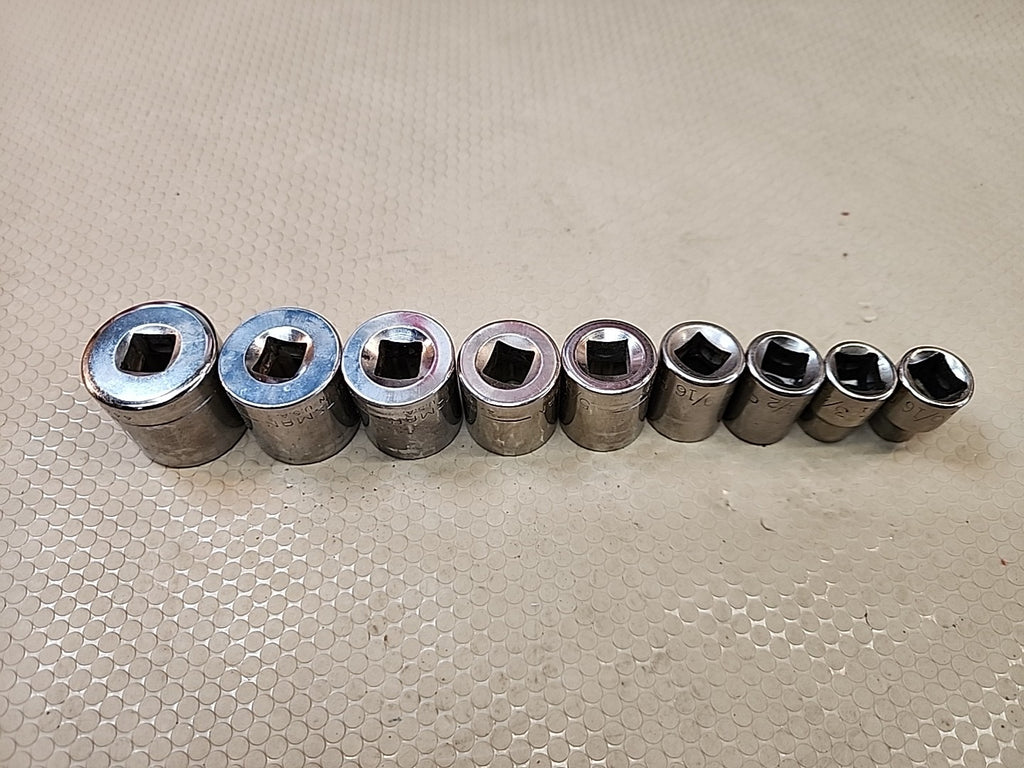 Craftsman 9 Piece SAE 3/8” Drive 12 Point Socket Set USA Made