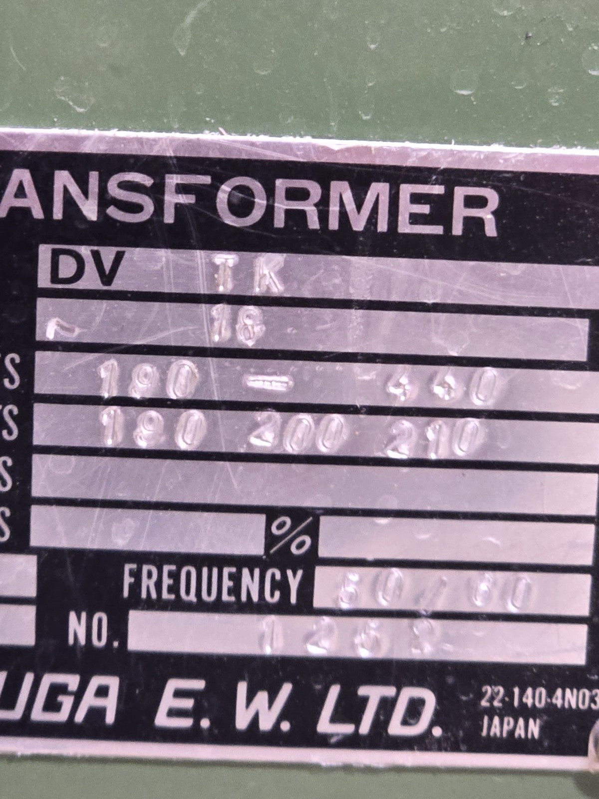 Kasuga 18kVA Multi-Tap Transformer | 3-Phase | 190V-440V to 200V/210V  CNC Ready