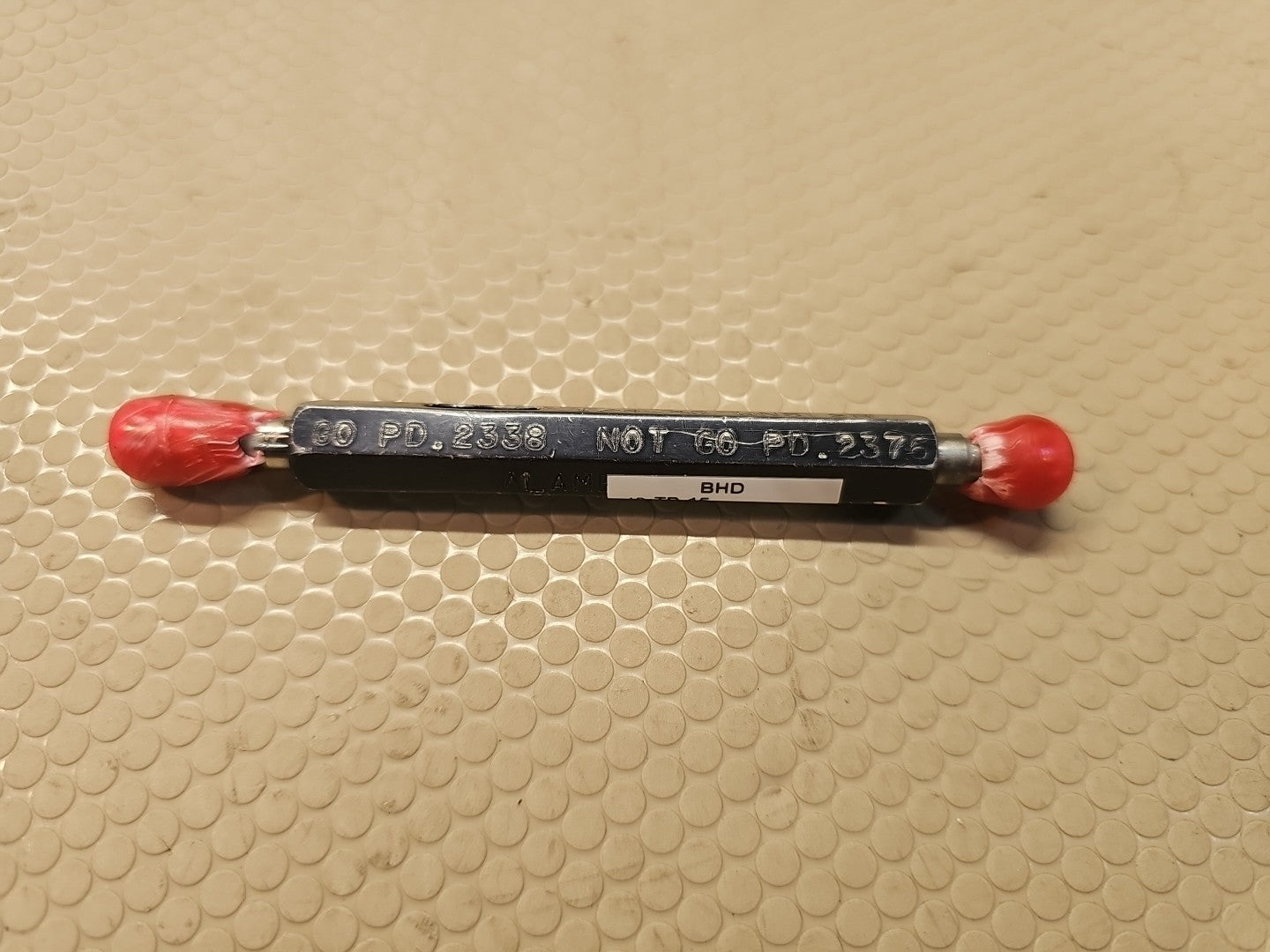 ALAMEDA THREAD PLUG GAGE PD .2338 NO GO PD .2376