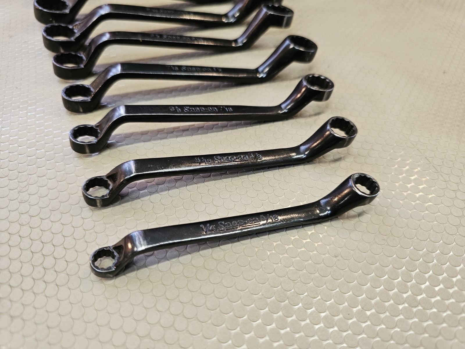 Snap-On Tools USA XS609A 8pc SAE Offset Short Box Wrench Set INDUSTRIAL *RARE!*
