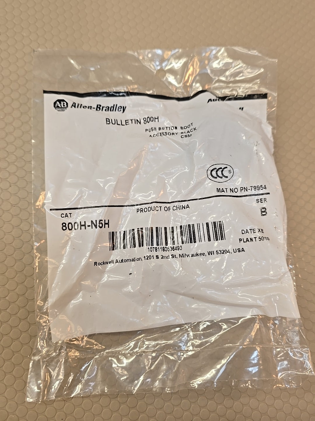 Allen Bradley 800H-N5H Push Button Boot 800HN5H