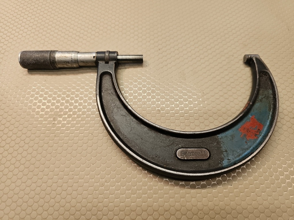 L. S. Starrett No. 436 3-4” Outside Micrometer w/Ratchet Stop, Locking & Wrench 