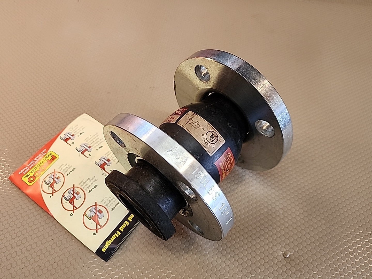 NEW Proco 240AV/EE EPDM Expansion Joint 2" x 6" W/ Beaded End Flanges