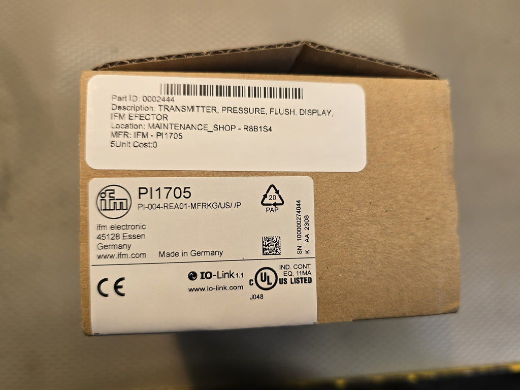 ifm PI1705 Flush Pressure Sensor with Display IO-Link 4-20mA 58psi New