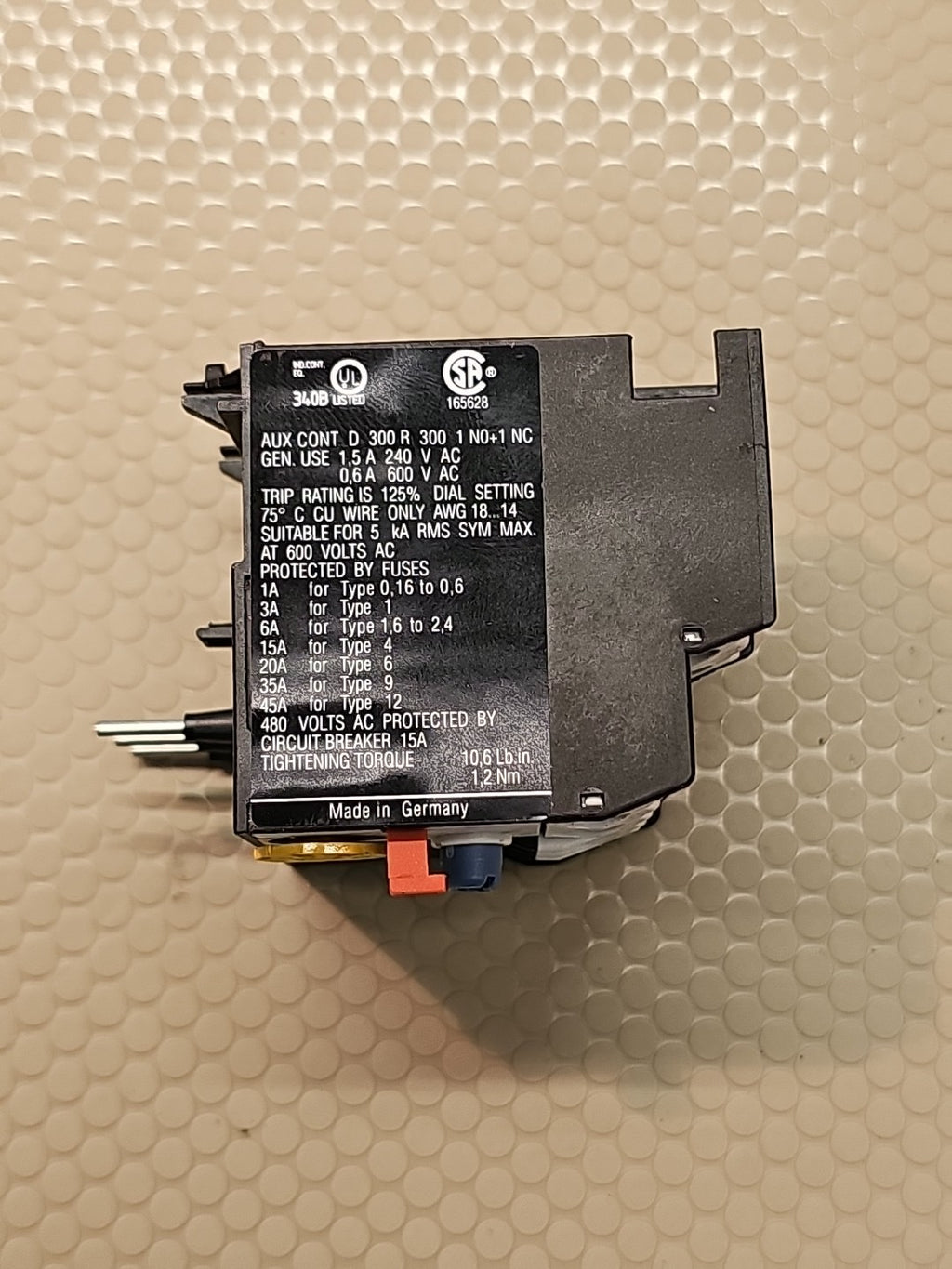 Eaton  XTOM1P6AC1  Overload Relay  1 To 1.60A  Class 10,3P