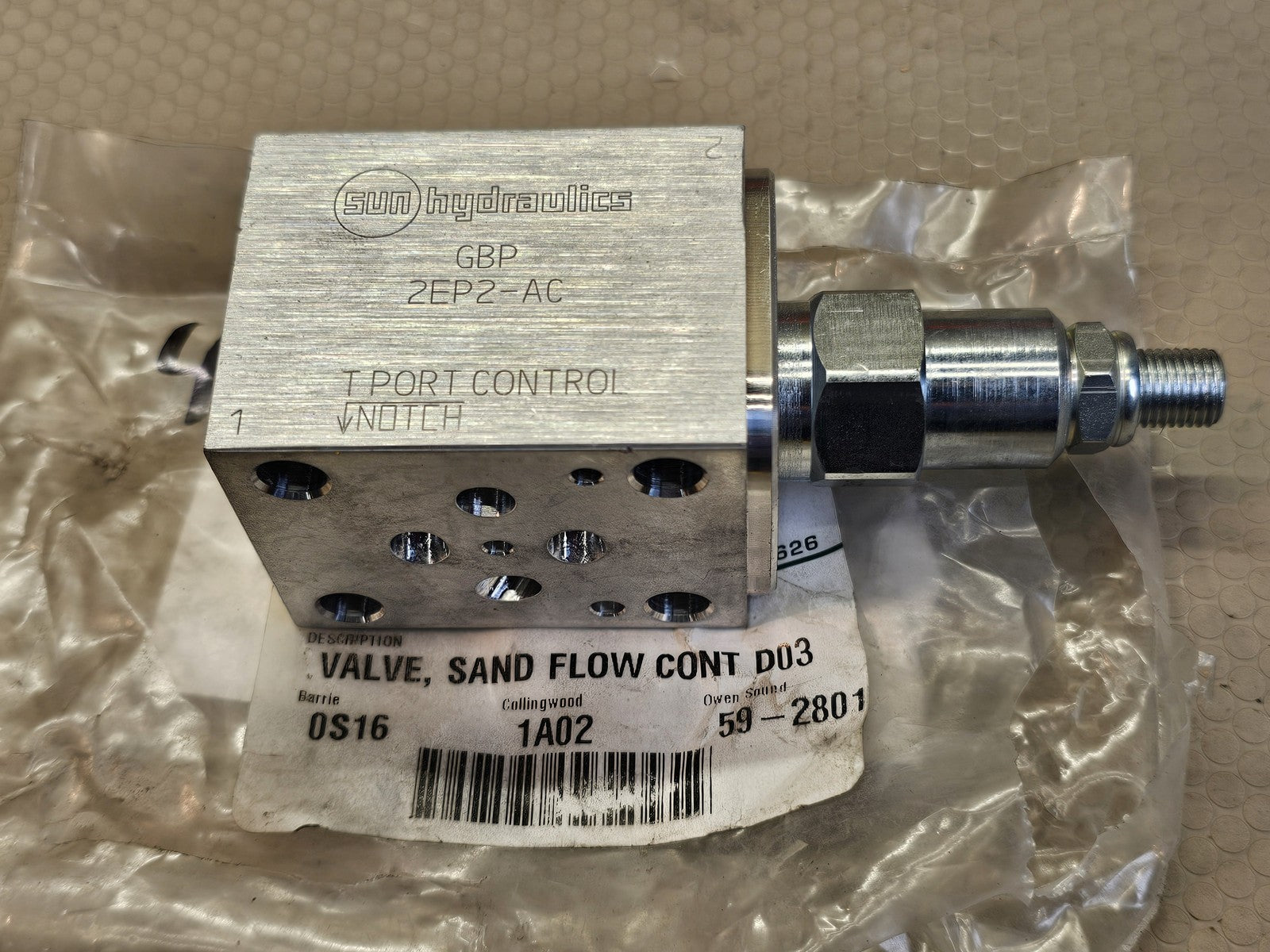 Sun Hydraulics GBP 2EP2-AC D03 T-Port 2AR2 NFCD LFN Flow Control Manifold Va