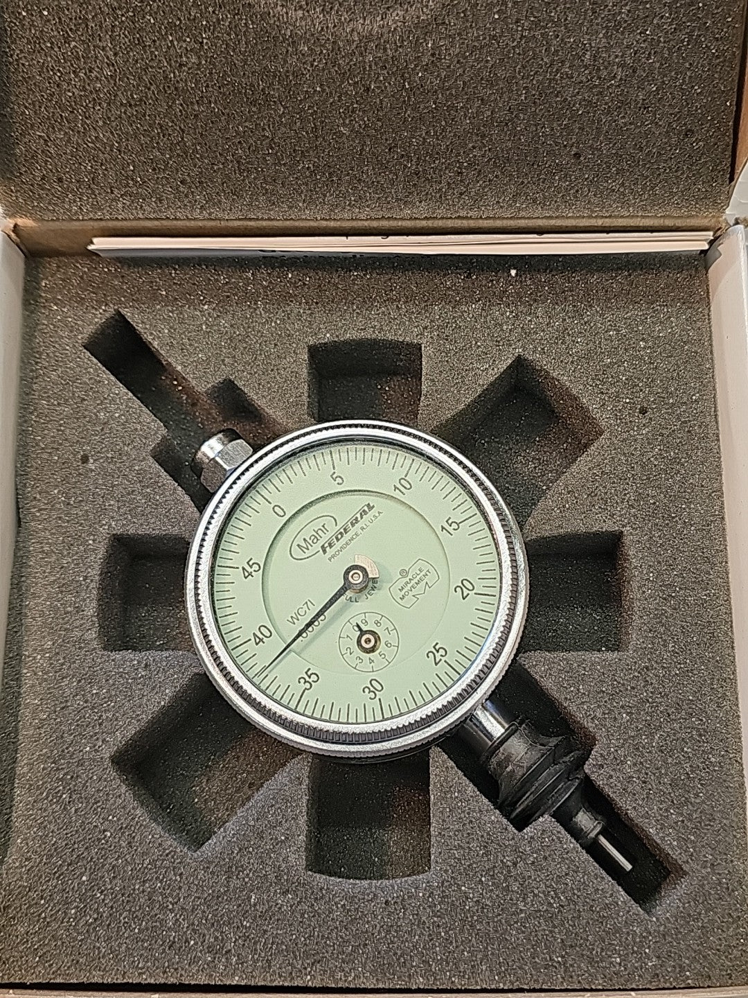 Federal WC71 Dial Indicator Gage .0005" with Back Lug Mount