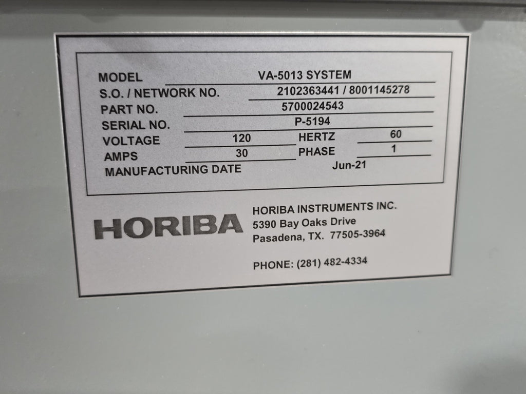 Horiba VA-5013 Multi-Component Gas Analyzer System VS-5000 VA-5000 Full System