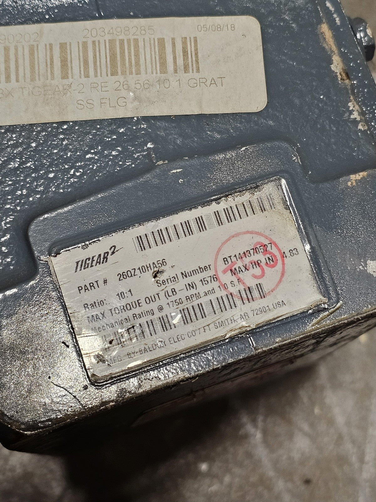 Baldor Dodge Tigear-2 Gear Reducer 26QZ10HA56 10:1 Ratio 56C NEW