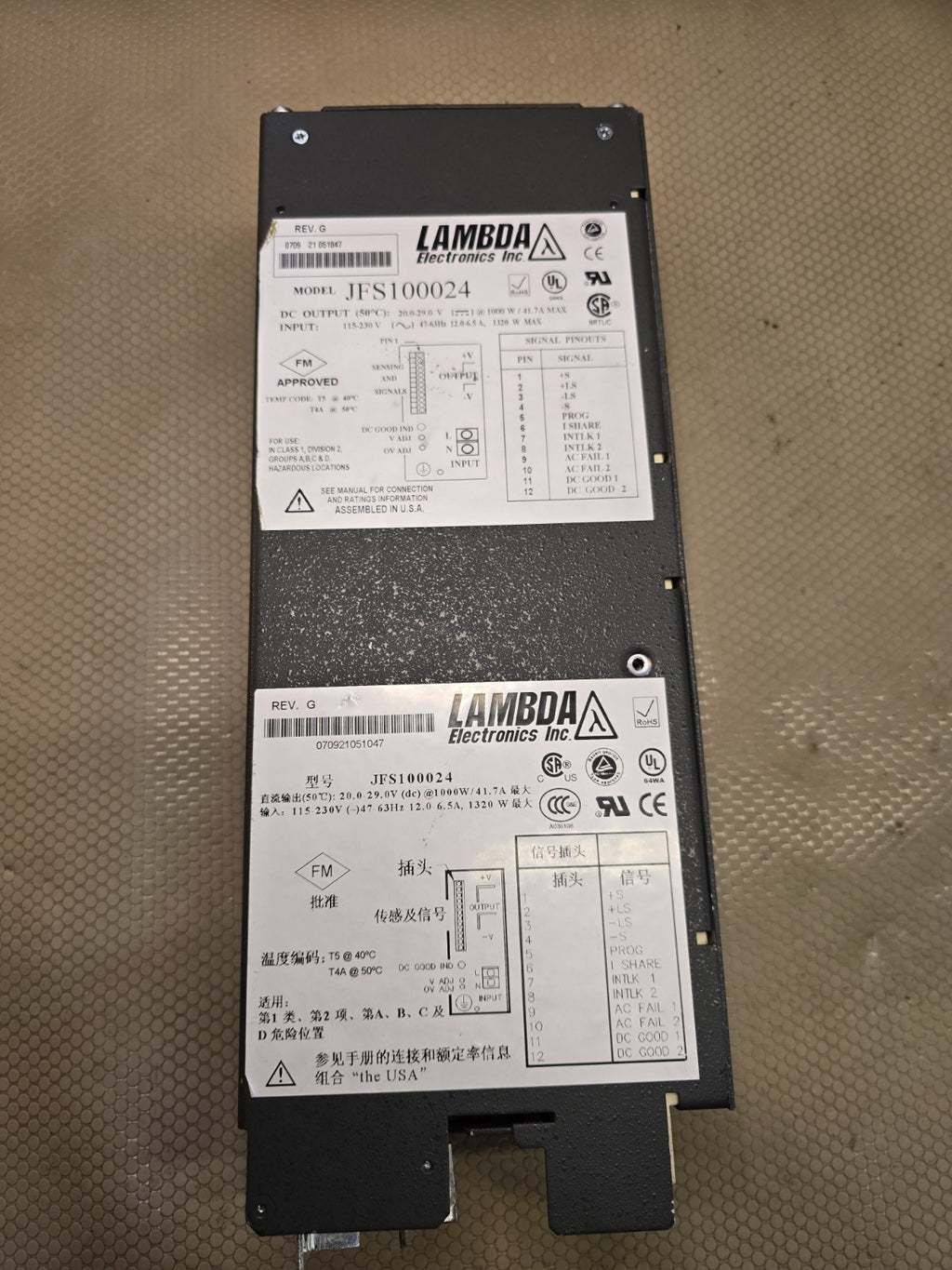 LAMBDA ELECTRONICS JFS100024, POWER SUPPLY,EH