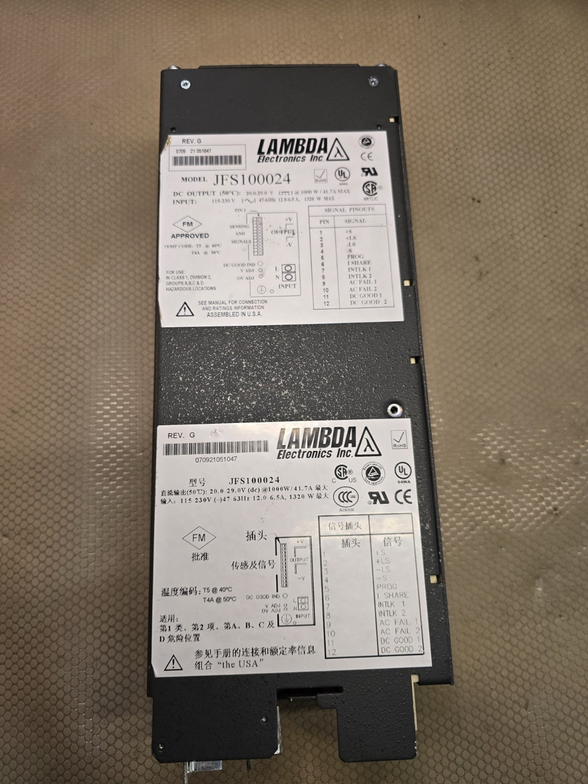 LAMBDA ELECTRONICS JFS100024, POWER SUPPLY,EH