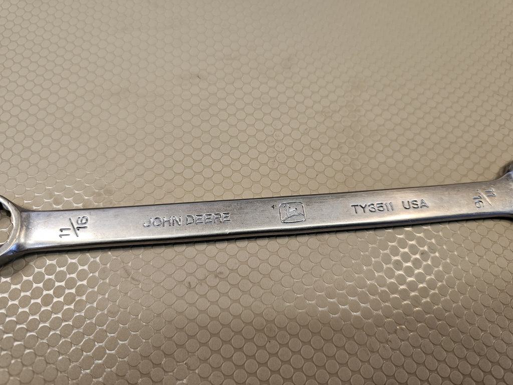 John Deere USA TY3333 SAE pc Full Polish Combination Wrench Size 11/16 Only