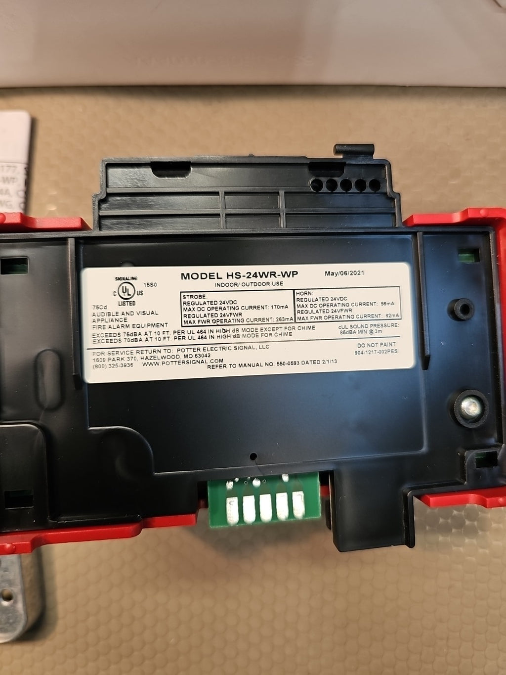 NEW Potter HS-24WR-WP Weatherproof Wall Mount Horn Strobe 