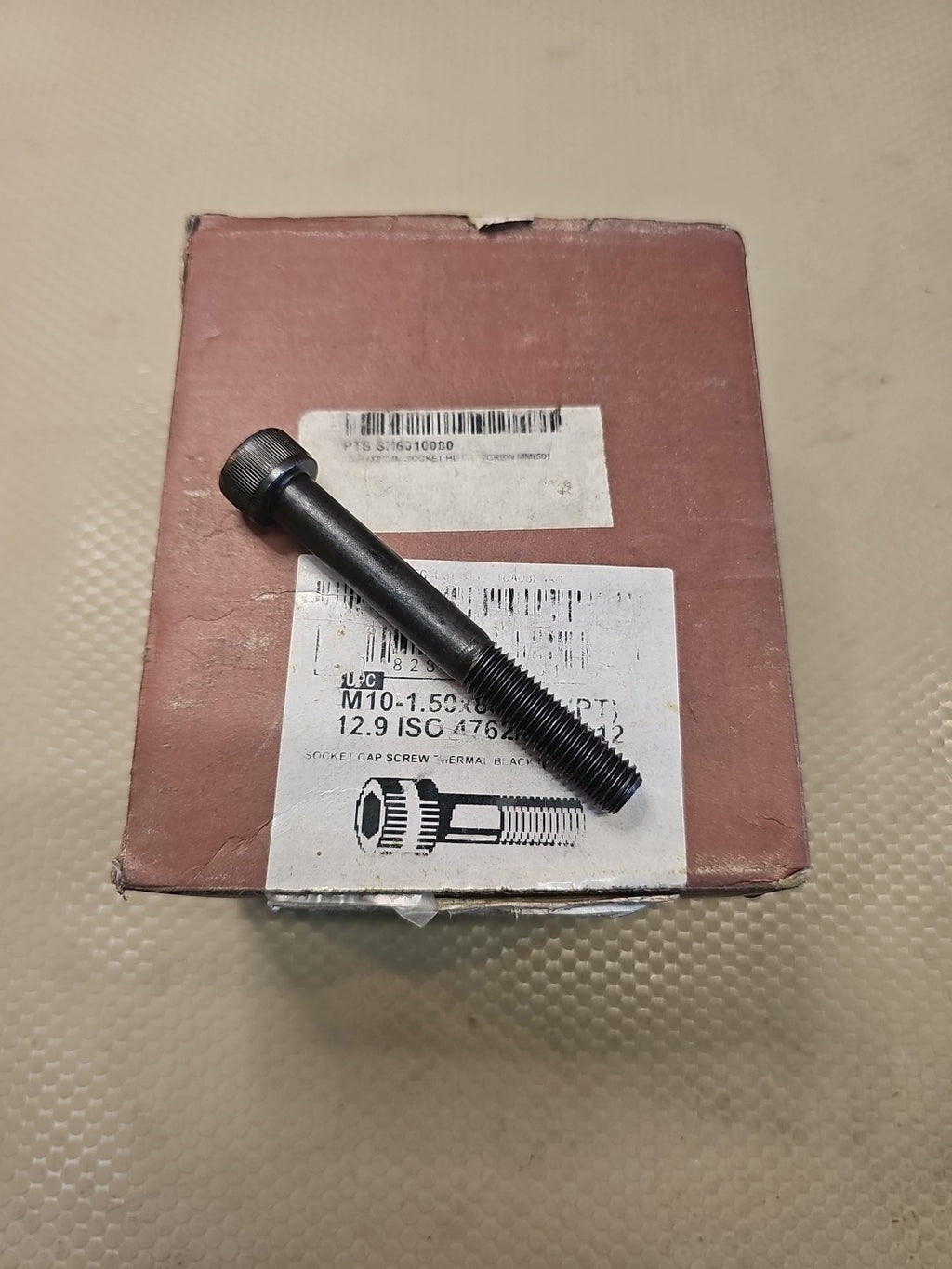 100ct) Brighton Best M10-1.5x80mm Socket Head Cap Screw, Grade 12.9, Alloy Steel