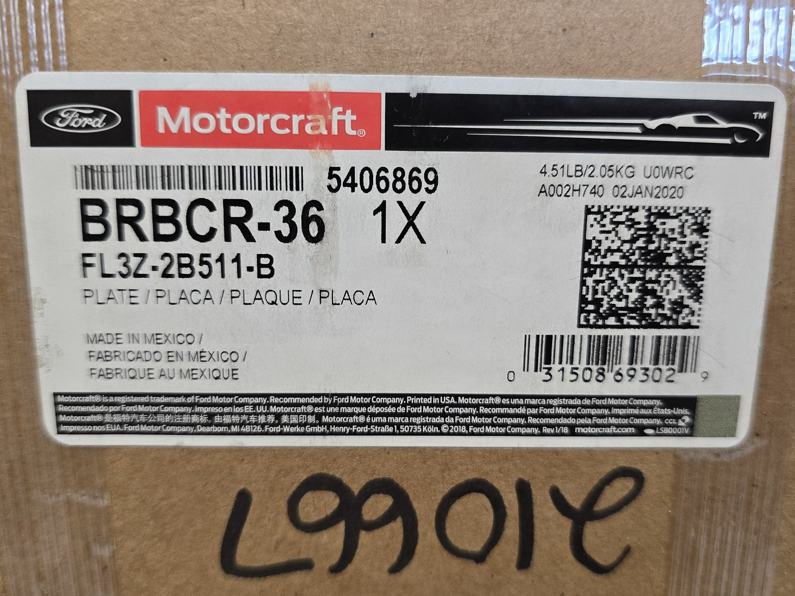 Genuine Motorcraft BRBCR-36 FL3Z-2B511B Ford Brake Backing Plate Caliper Bracket