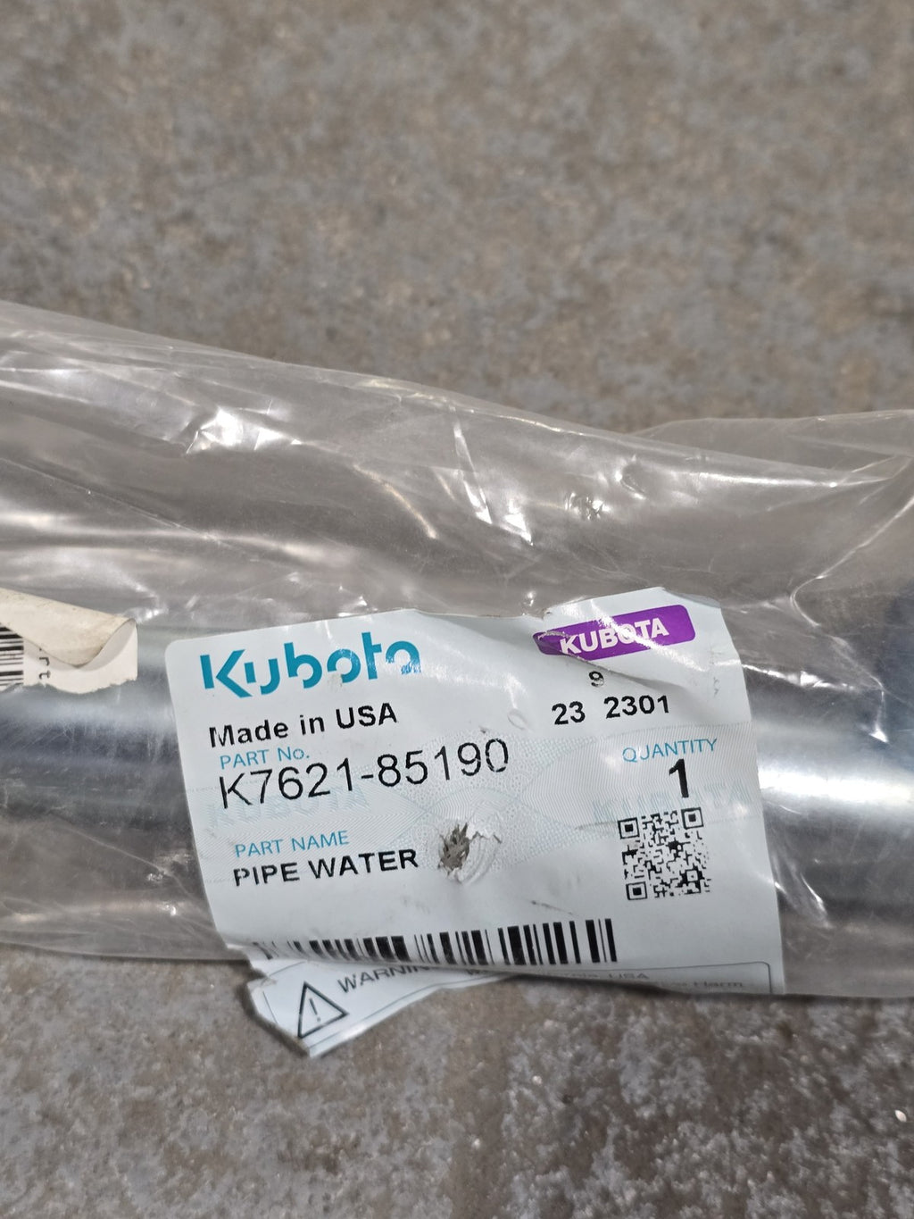 Kubota K7621-85190 Water Pipe for RTV-X Series Utility Vehicle New OEM