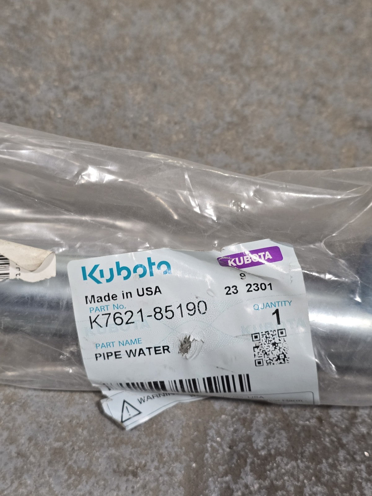 Kubota K7621-85190 Water Pipe for RTV-X Series Utility Vehicle New OEM