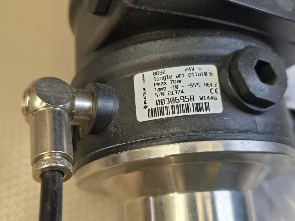 Pentair Südmo S375 Regulating Valve with 2344901 / 8692 24V Positioner NEW