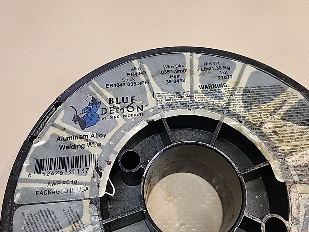 ER4043 .035"/.9mm Aluminum Welding Wire 3 lb Spool MIG Blue Demon