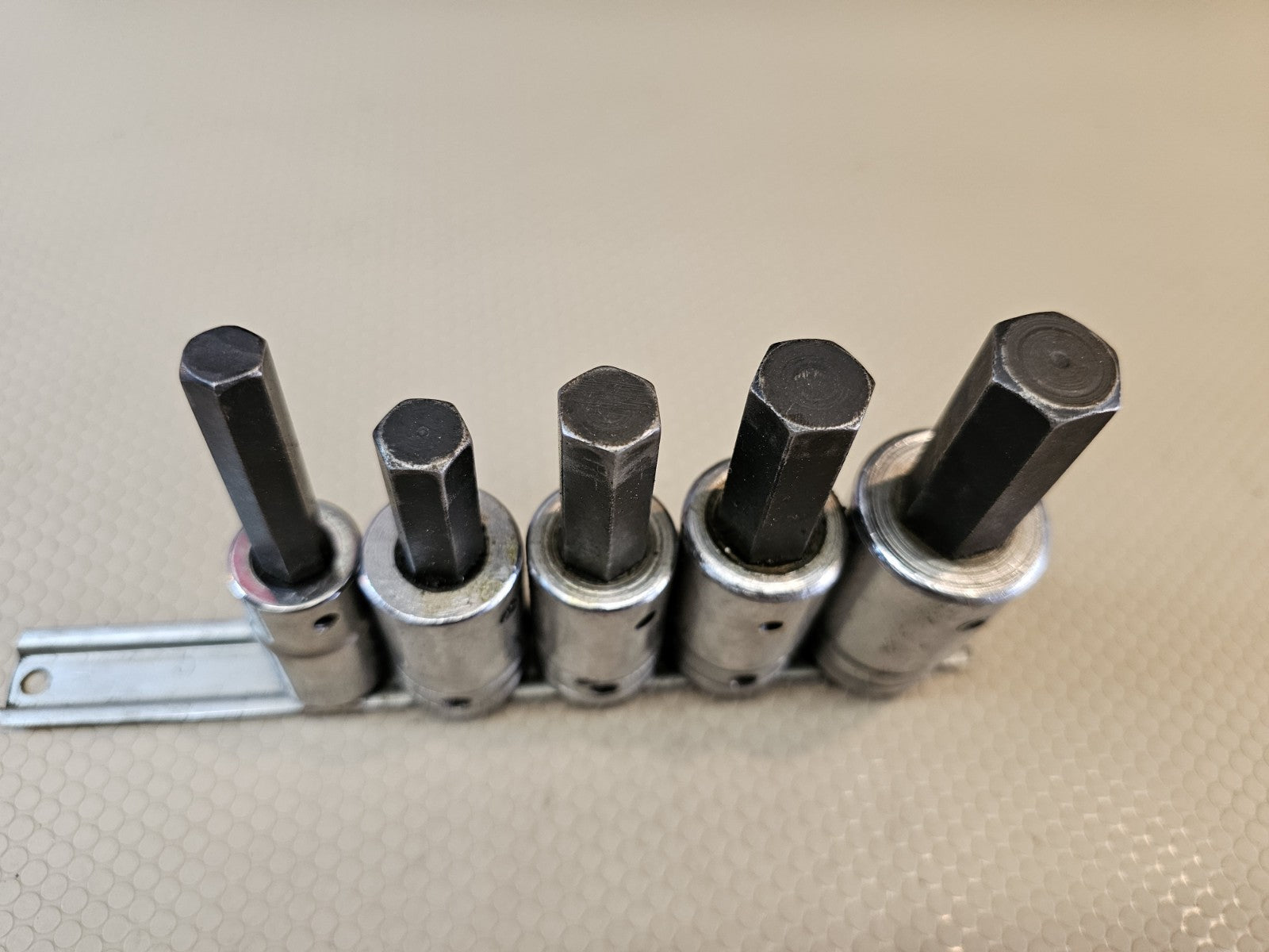 SNAP-ON 5 PC 1/2" DRIVE HEX BIT SOCKETS 5/8 9/16 1/2 7/16 3/8