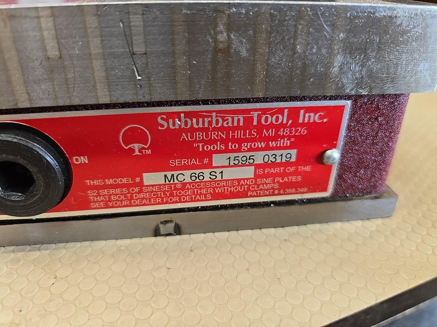 Suburban Tool SineMate MC-66-S1 6" x 6" Magnetic Sine Plate Chuck Magnet Manual