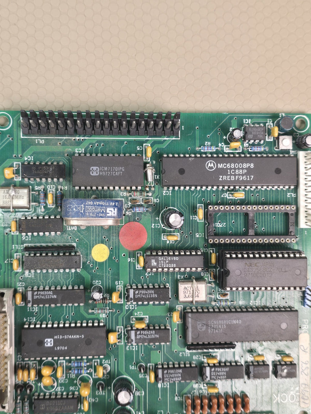 Motorola 7017-256 R Controller Board PCB MC68008P8 Processor NEC RAM Vintage