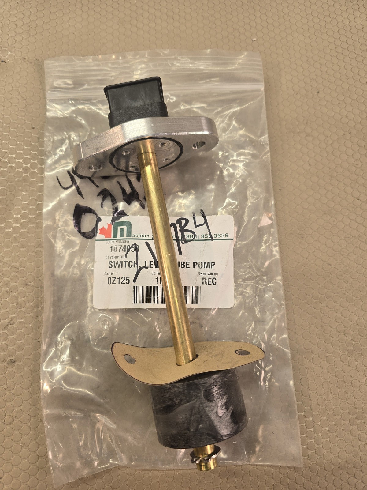 Maclean Lube Pump Oil Fuel Water Level Switch Sensor 1074858 New