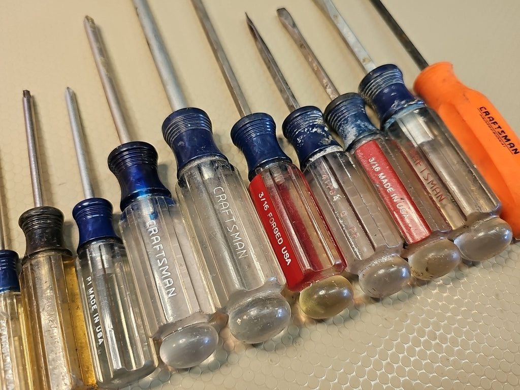 10 Piece Craftsman USA Screwdrivers Lot -  Flat Phillips WF Vintage Stubbys 