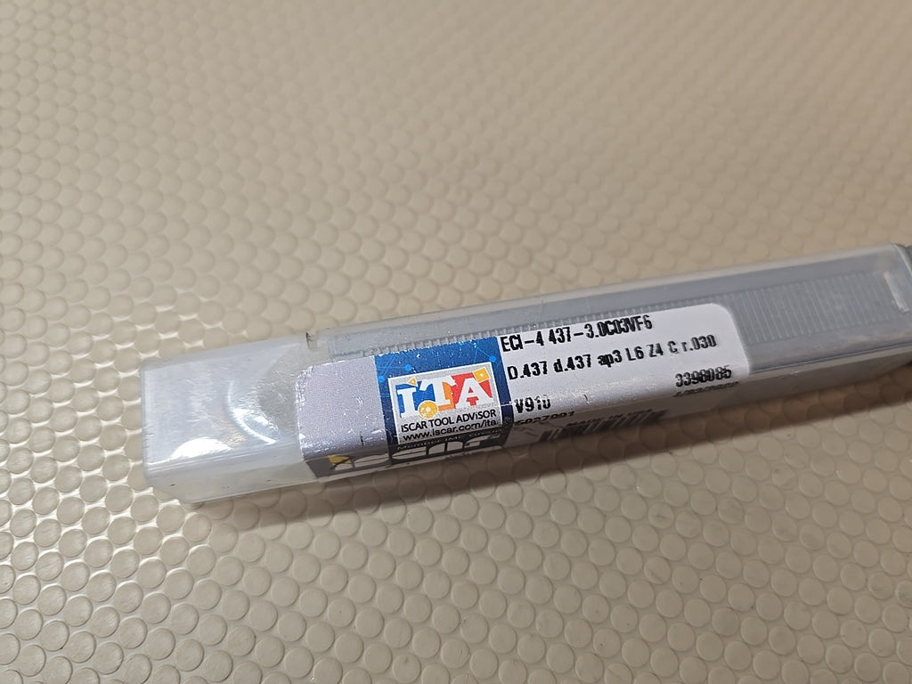ISCAR ECI-4 437-3.0 Solid Carbide End Mill 7/16" 3" LOC 6" OAL 4 Flute 3398085
