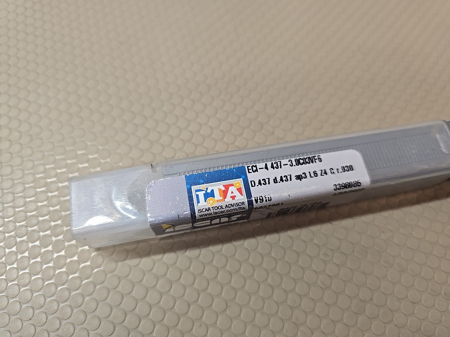 ISCAR ECI-4 437-3.0 Solid Carbide End Mill 7/16" 3" LOC 6" OAL 4 Flute 3398085