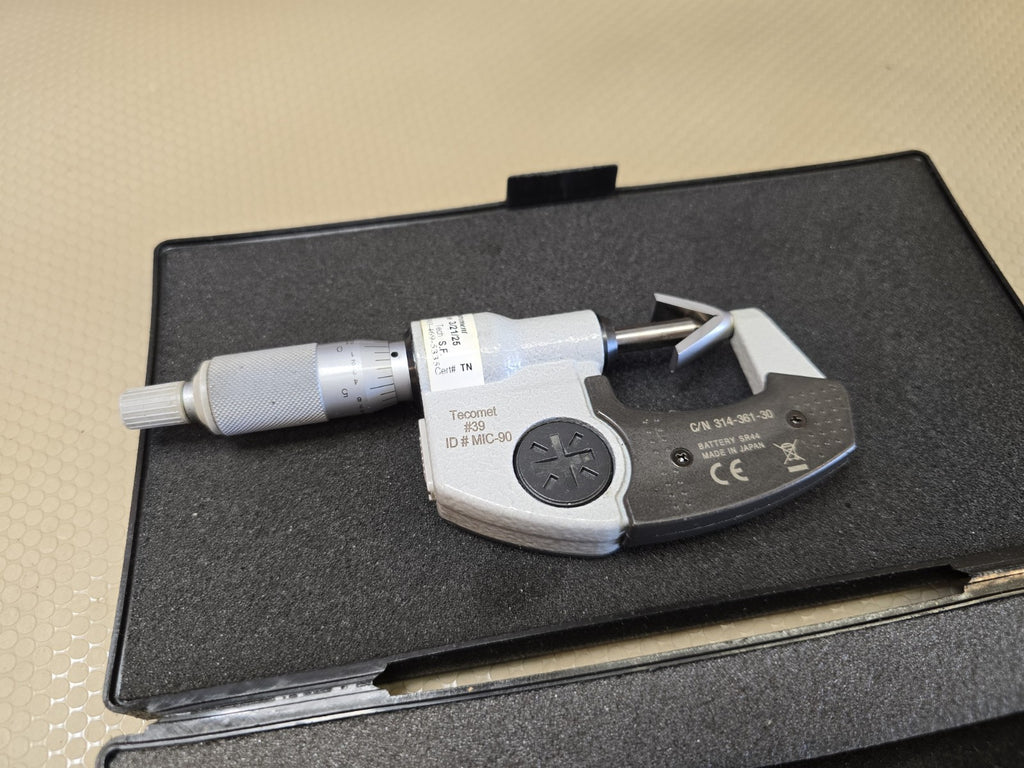 Mitutoyo 314-361-30 - Digimatic  Mic V-Anvil .05 to .6"/.00005 SPC + Setting Std