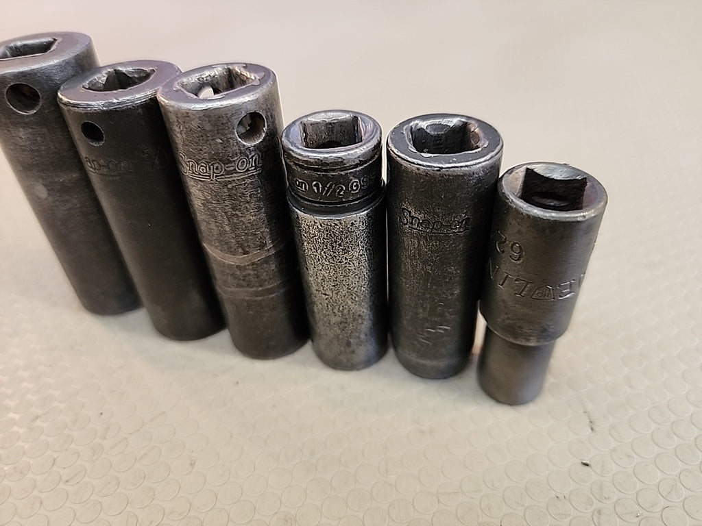 SNAP-ON/MIXED 6 Piece 3/8 Drive SAE Deep IMPACT Socket Set 6 Point 3/8"-11/16"