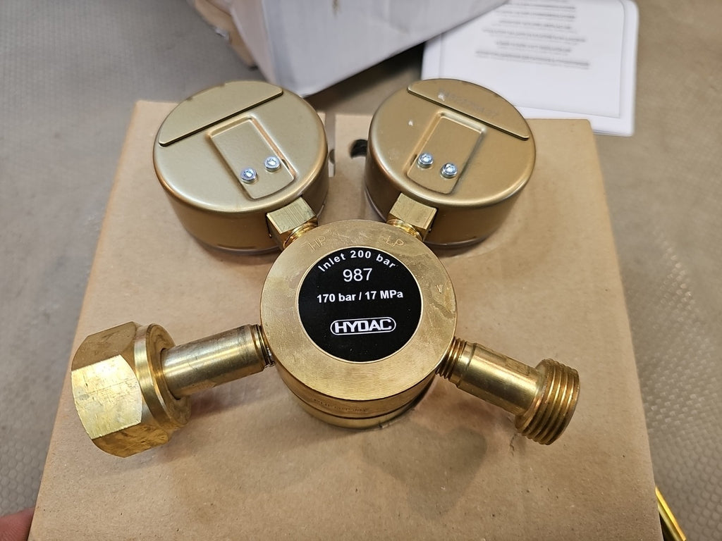 Hydac 987 987-170bar max Inlet 300bar FlaschendruckWeir 203124 Regulator Argon 
