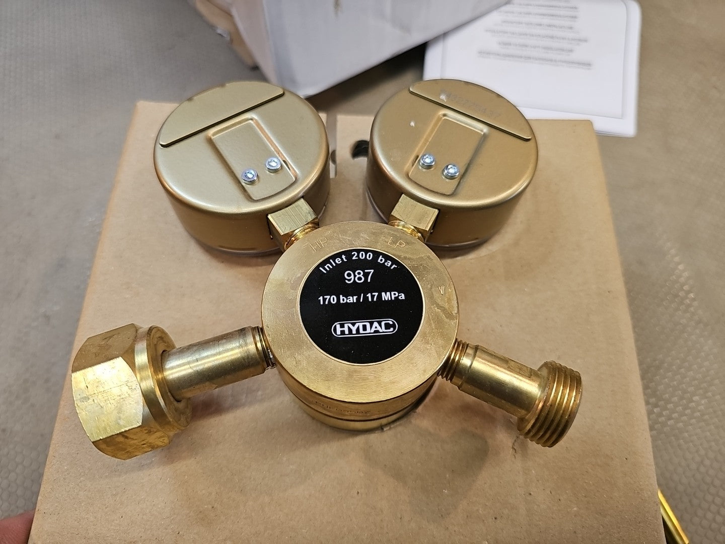 Hydac 987 987-170bar max Inlet 300bar FlaschendruckWeir 203124 Regulator Argon 