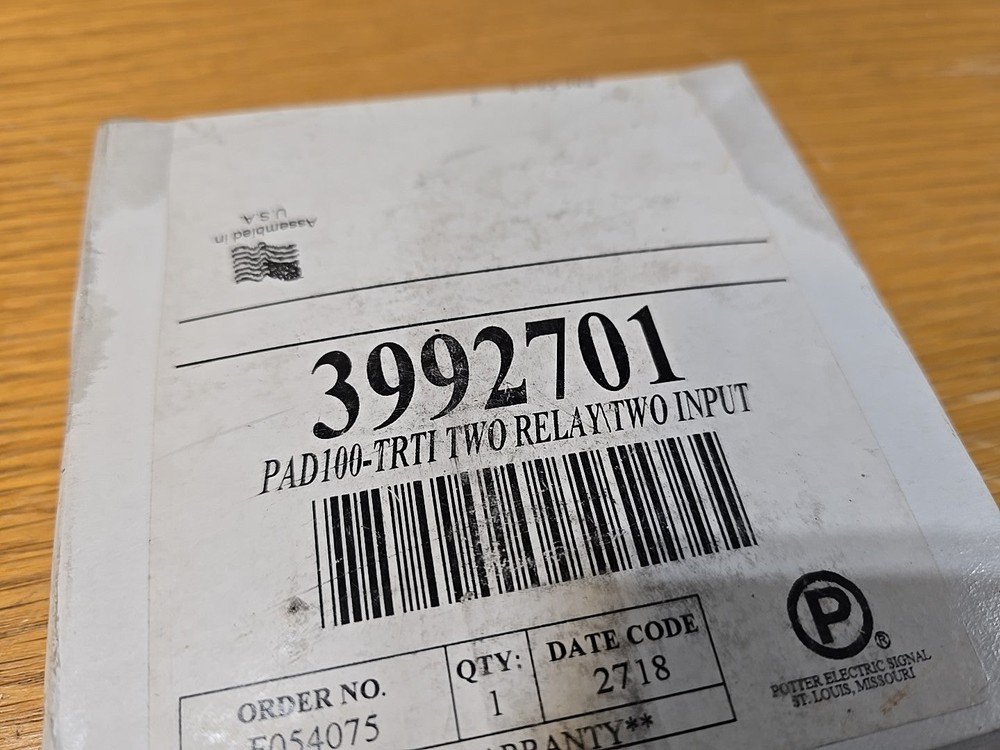 POTTER PAD100-TRTI 3992701 NEW