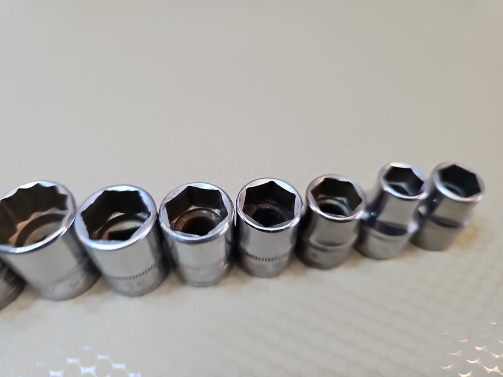 Snap-on FSM 11 pc 3/8" 6-Pt Metric  Shallow Socket Set- 9mm to 19mm USA *READ*