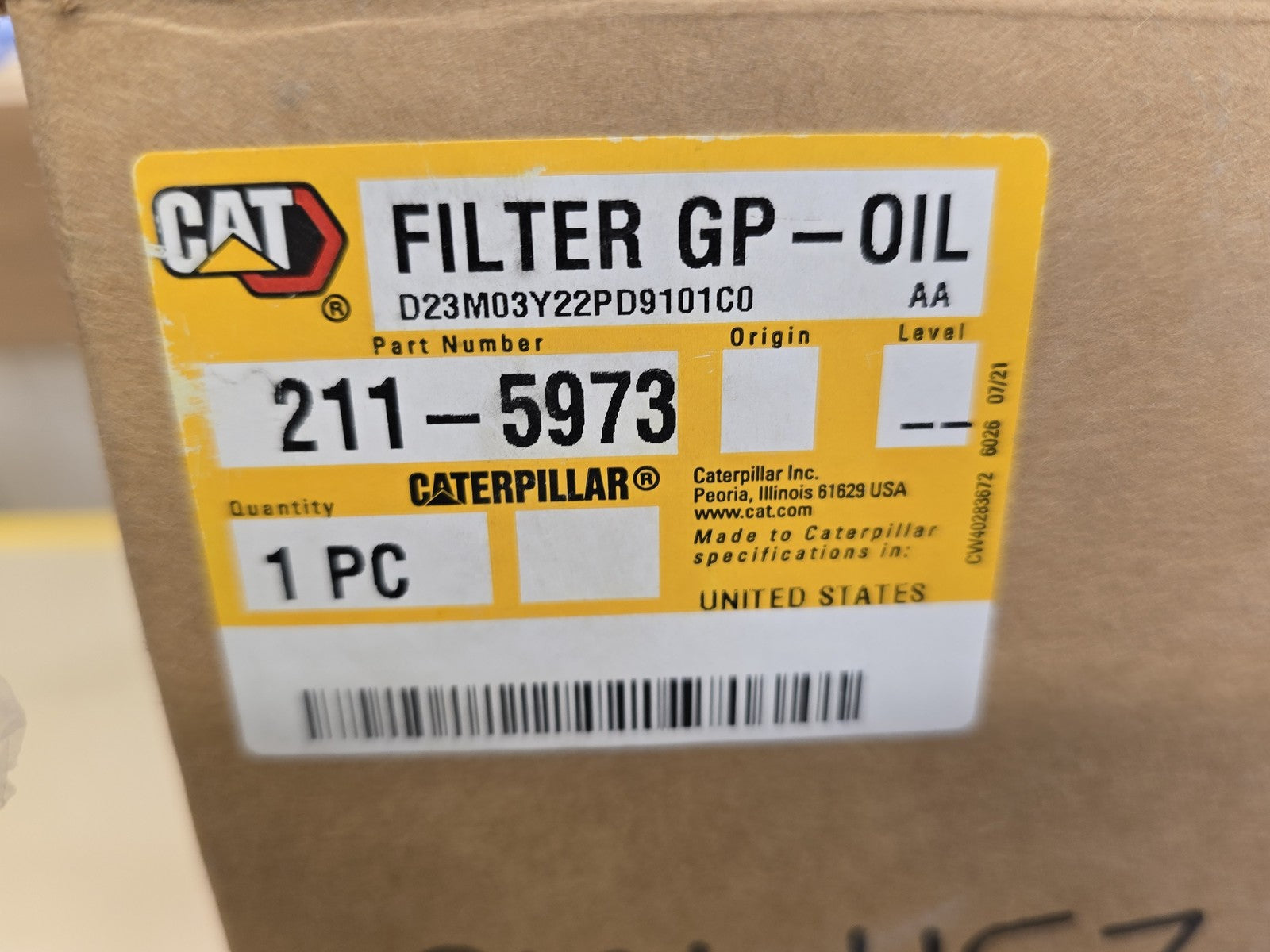 Caterpillar 211-5973 Filter Group Oil Assembly w/ Two 126-18 Hydraulic Filters