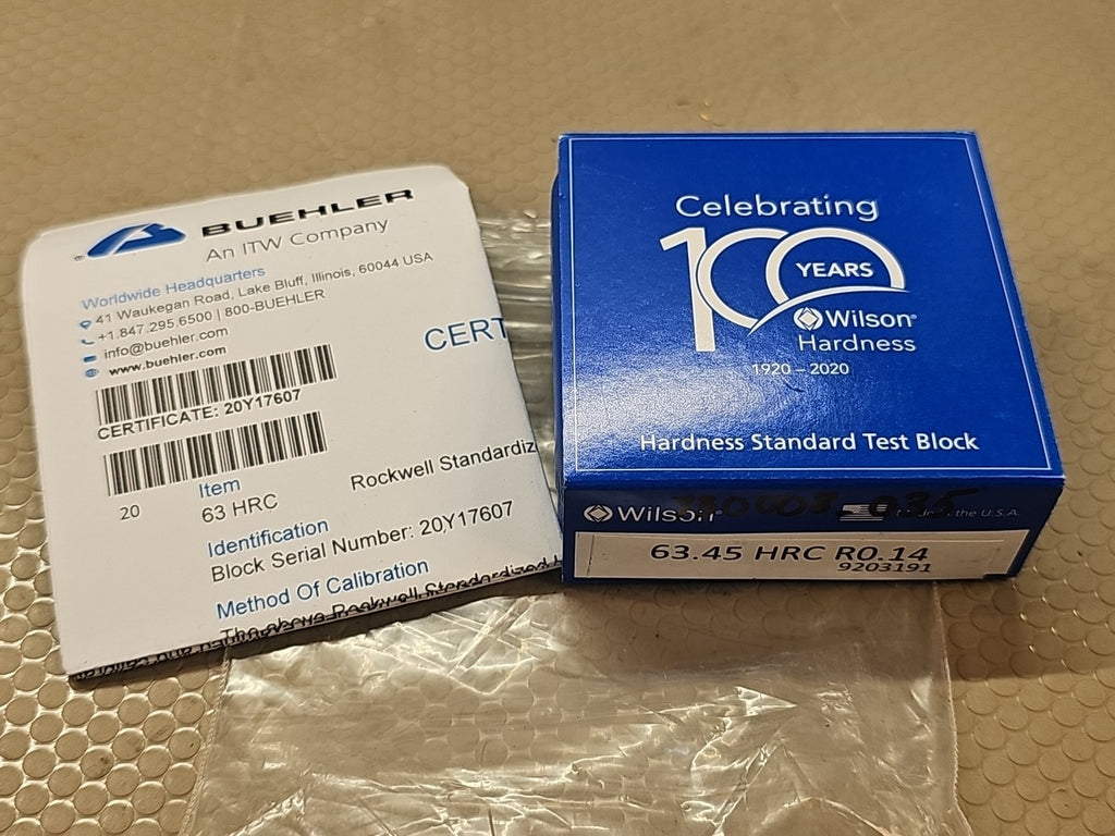 Test Block Rockwell 63HRC / 63.45 HRC RO.14 9203191 Buehler