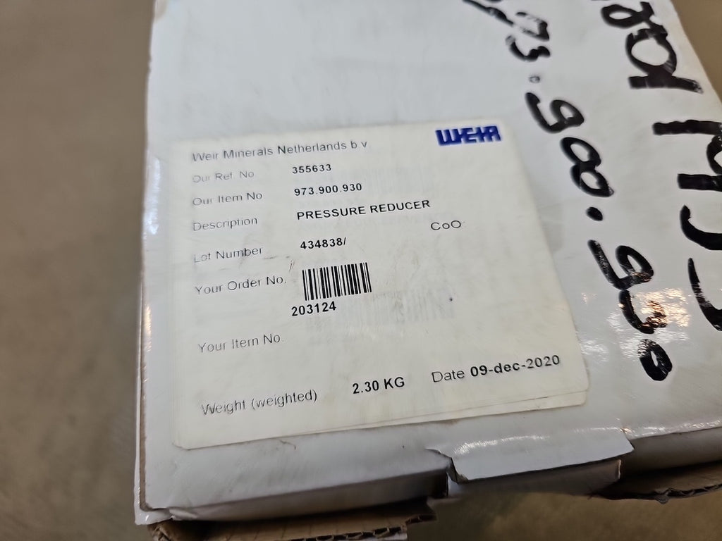 Hydac 987 987-170bar max Inlet 300bar FlaschendruckWeir 203124 Regulator Argon 