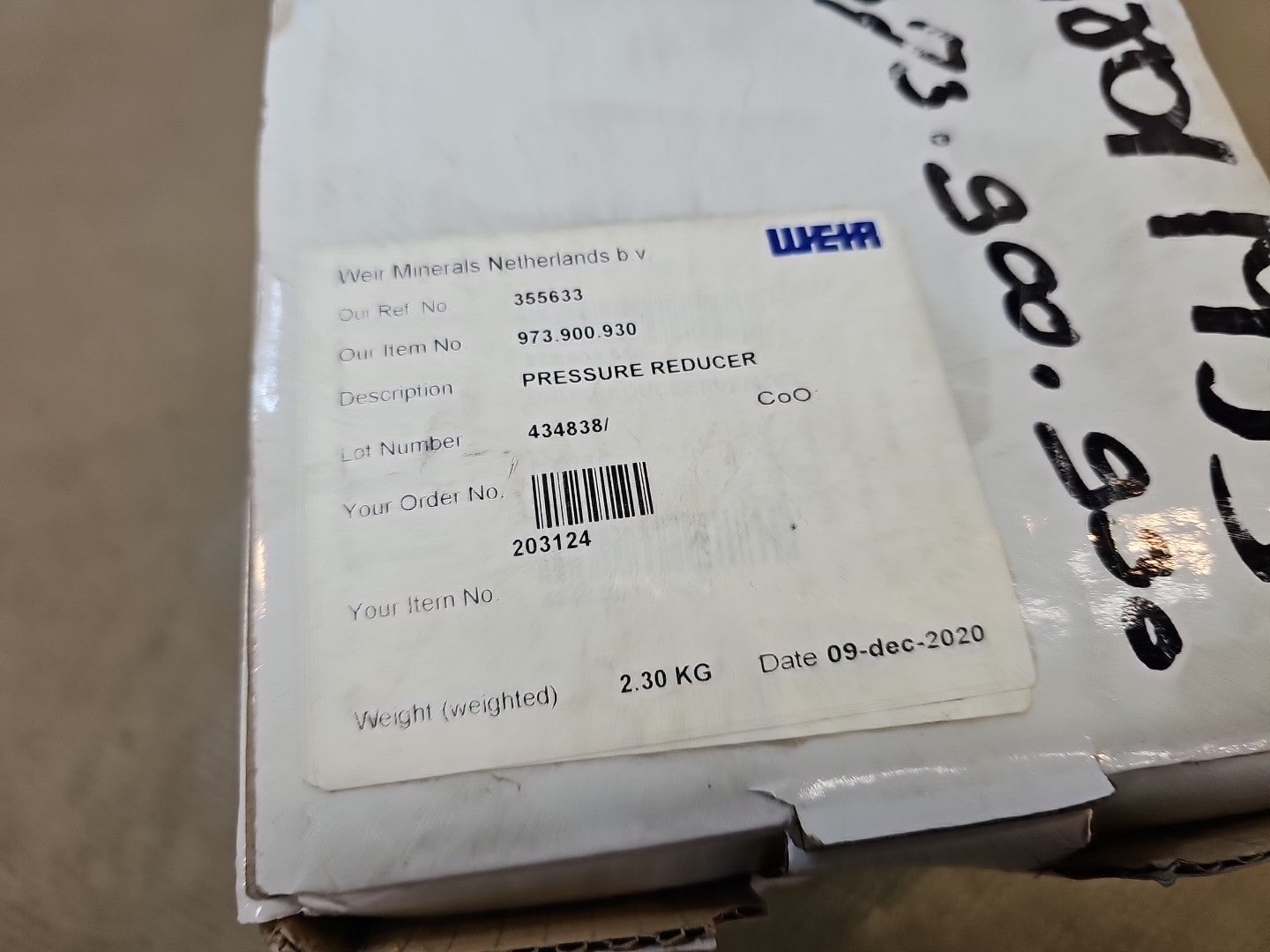 Hydac 987 987-170bar max Inlet 300bar FlaschendruckWeir 203124 Regulator Argon 