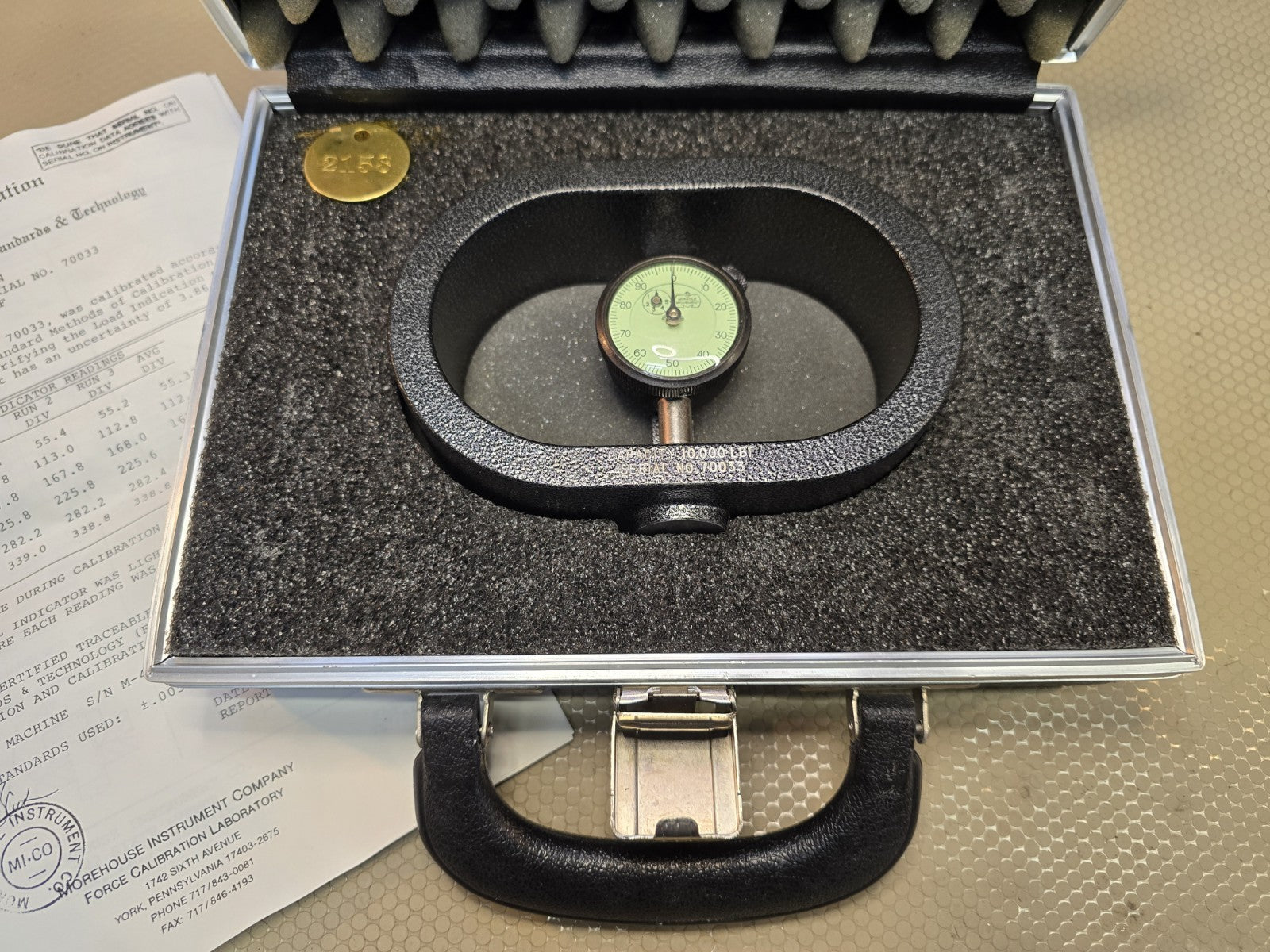 Ring Force Gauge Page Wilson *Mint w/ Case* 10,000 lb