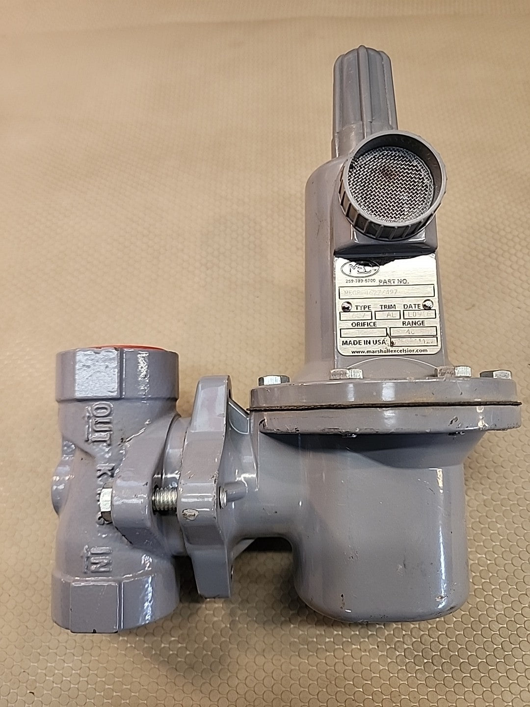 MEC PRESSURE REGULATOR #MEGR-1627/497 TYPE 1627 RANGE 15-40 PSI TRIM ALUM