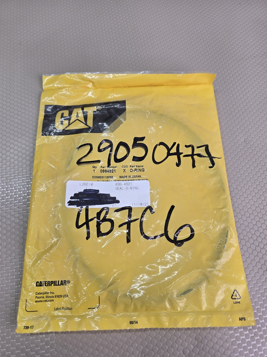 Caterpillar OEM 0964921 O-Ring Seal 5.7x154.3mm NBR 75A NOS Made in Japan