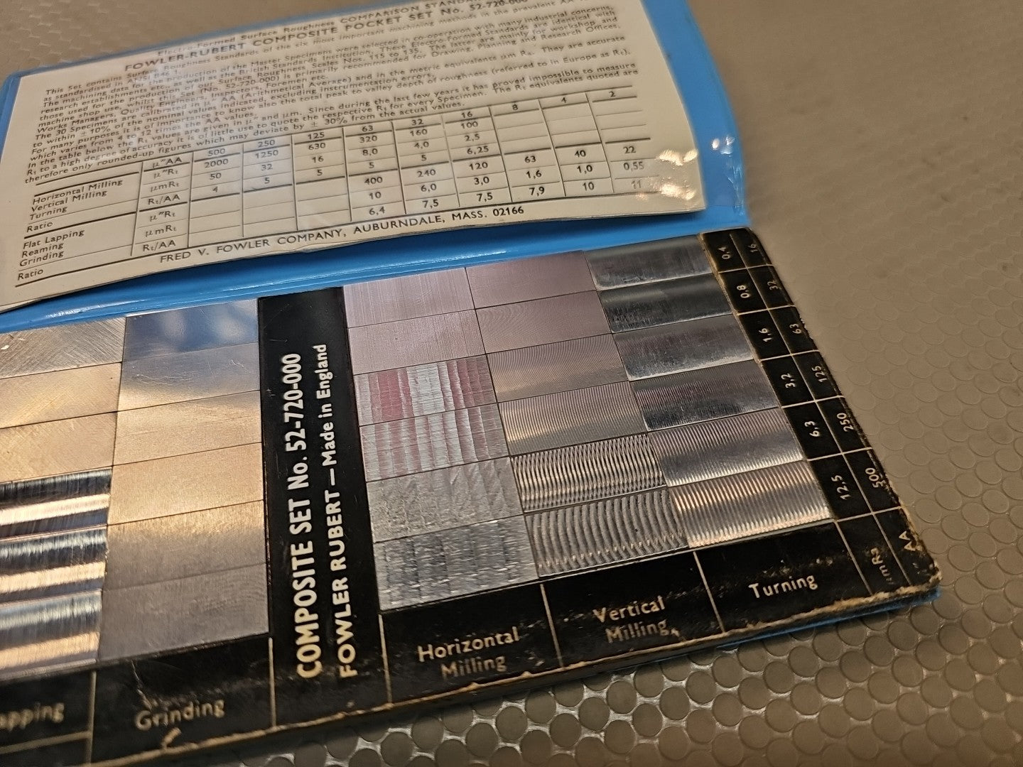 Fowler 52-720-000 Surface Roughness Standards Complete Scale Set Pocket Sized