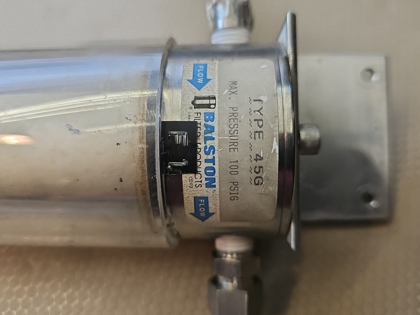Balston 45G 1/2" NPT Pyrex High Volume Sample Analyzer Filter