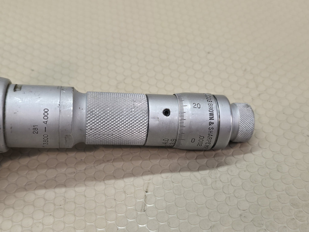 Brown & Sharpe No. 281 Internal Micrometer Range 3.600"- 4.000” Holtest Lathe